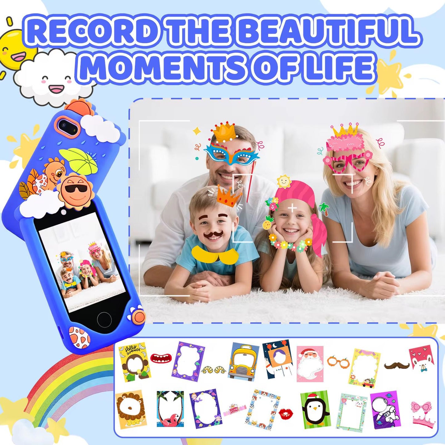 Téléphone Intelligent pour Enfants – Écran 2,8” avec Appareil Photo, Jeux et Musique
